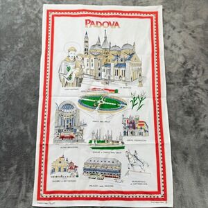 Padova Italy Souvenir Tea Towel 100% Cotton‎ Italian Landmarks Travel